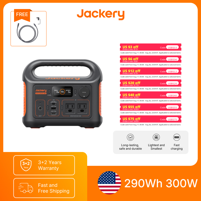 Camping Rope - Портативная электростанция Jackery Explorer 300New с