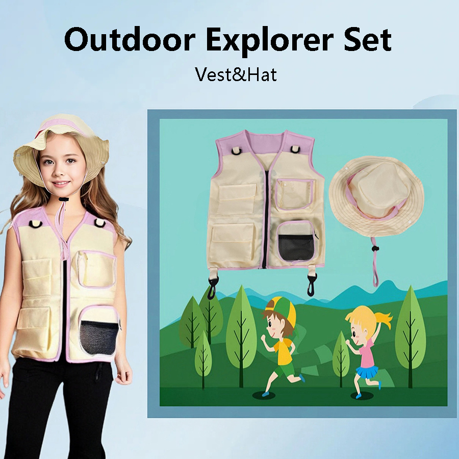 Outdoor Camping Kids Activities - Детский костюм из жилета и шляпы