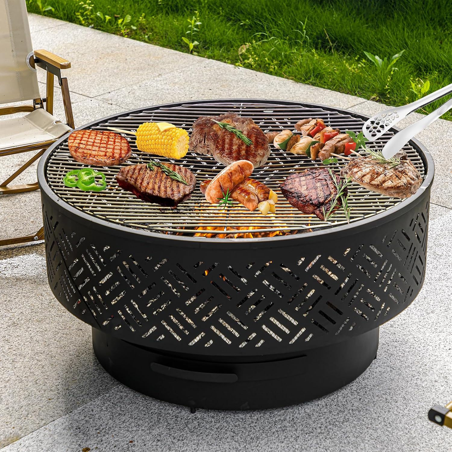 32-дюймовый круглый металличес – обзор и цена Outdoor Camping Cooking Table