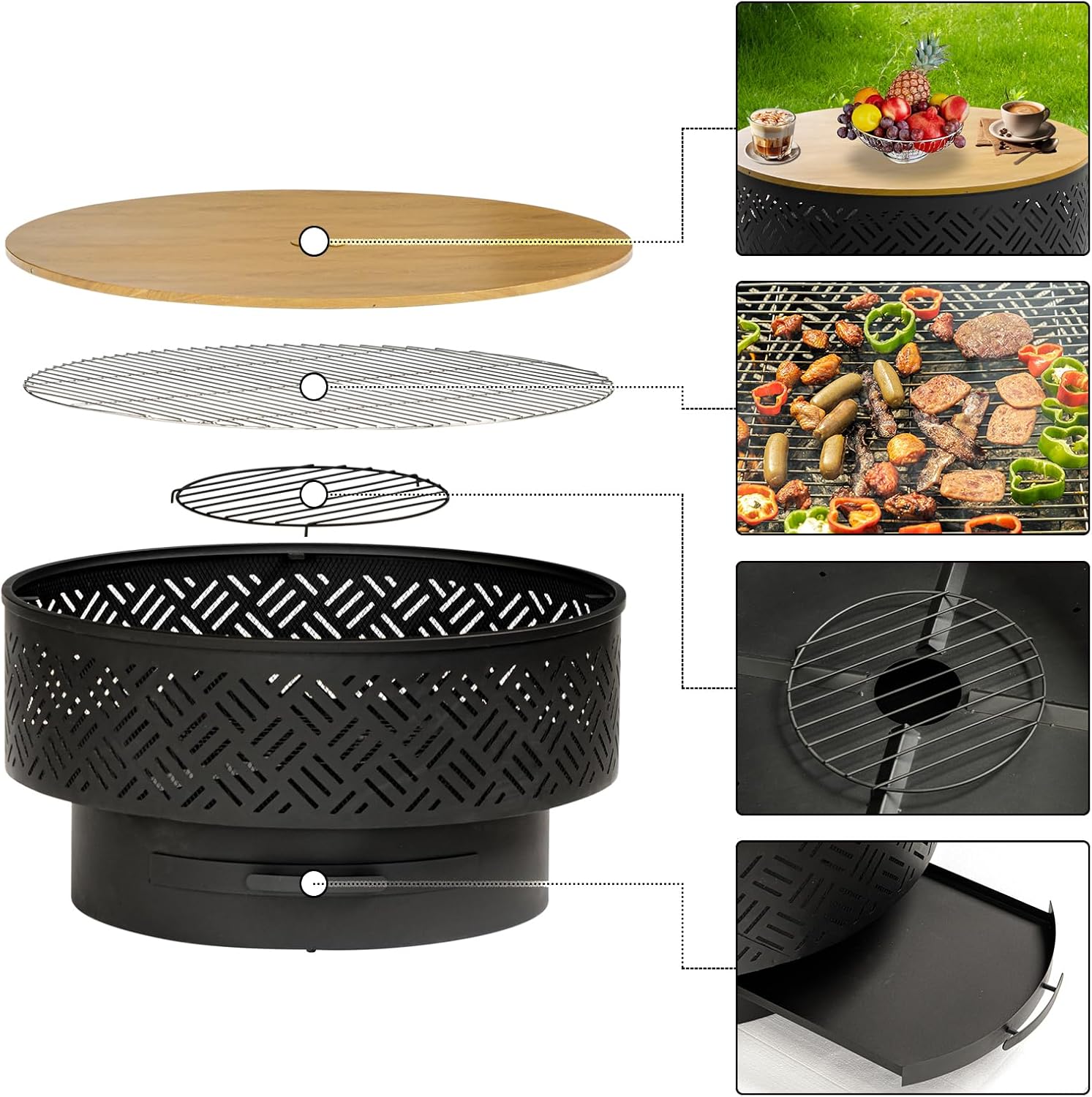 32-дюймовый круглый металличес – обзор и цена Outdoor Camping Cooking Table